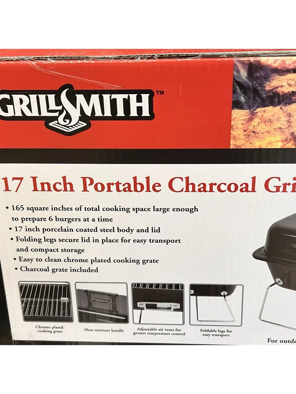 Grill Smith 17” Inch Portable Charcoal Grill NEW